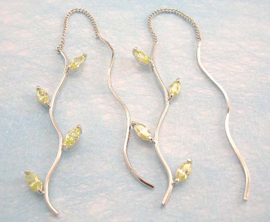 wholesale online jewelry shop manufacture lovely dangle cz earring