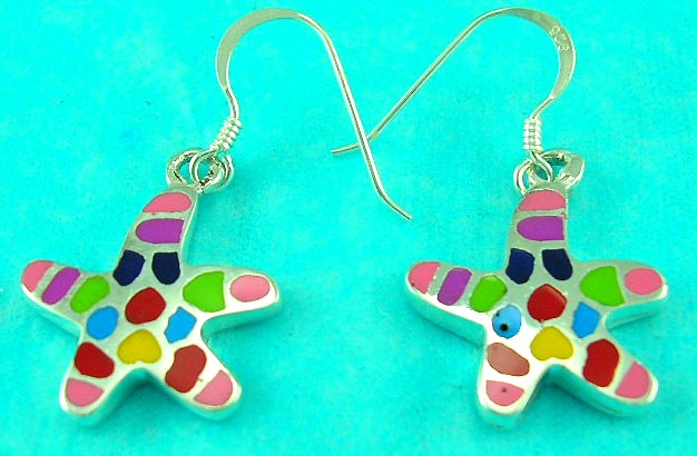 hot jewelry wholesale group presents Hawaiian starfish style gemstone earring 