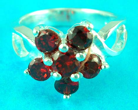 wholesale supply jewelry store delivers gemstone ring with snowflake style 