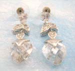wholesale silver cz jewelry distribute silver cz earring with brass base and rhodium plated