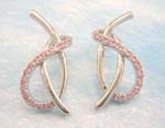 wholesale cubic zirconia jewelry distribute pink cz earring with brass base
