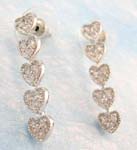 jewelry box wholesale distribute heart shaped cz diamond earring