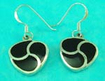 online jewelry shop features flower shaped onyx sterling silver earring 
