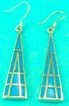 anniversary fashion costume jewelry 925 sterling silver distribute pyramid style sterling silver turquoise gemstone earring 