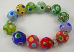 wholesale bracelet store delivers assorted color bead bracelet with dotted pattern 