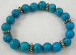 fashion jewelry online wholesale distribute reconstructed turquoise and bali bead charm bracelet 