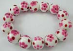 international jewelry store supplies white bracelet with red flower pattern 