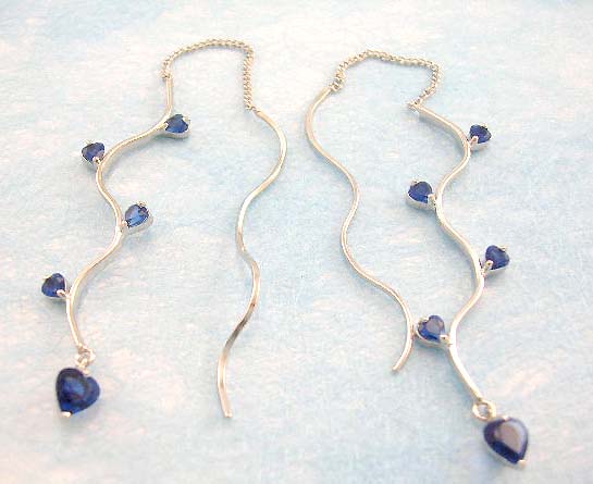wholesale online shop distribute orange/blue/pink/purple threader cz earring