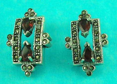 online jewelry wholesale manufacture crown style marcasite stone sterling silver earring 