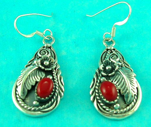 catalog jewelry wholesale presents sterling silver red gemstone earring for nature lovers 