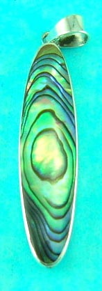 pretty jewelry online manufacture supplies seashell inlaid pendant with long oval shape, great for gifts 