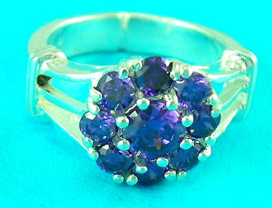 wholesale jewelry dealer display purple man-made diamond ring with unique design 