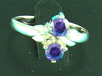 online jewelry and diamond wholesale club distribute unique fashion style ring with dual man-made purple diamond    