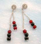 wholesale beaded jewelry supply red and black beaded earring