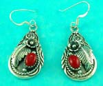 catalog jewelry wholesale presents sterling silver red gemstone earring for nature lovers 