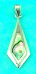 whoelsale jewelry partners manufactured stylish fashion pendant in diamond shape, seashell inlaid 